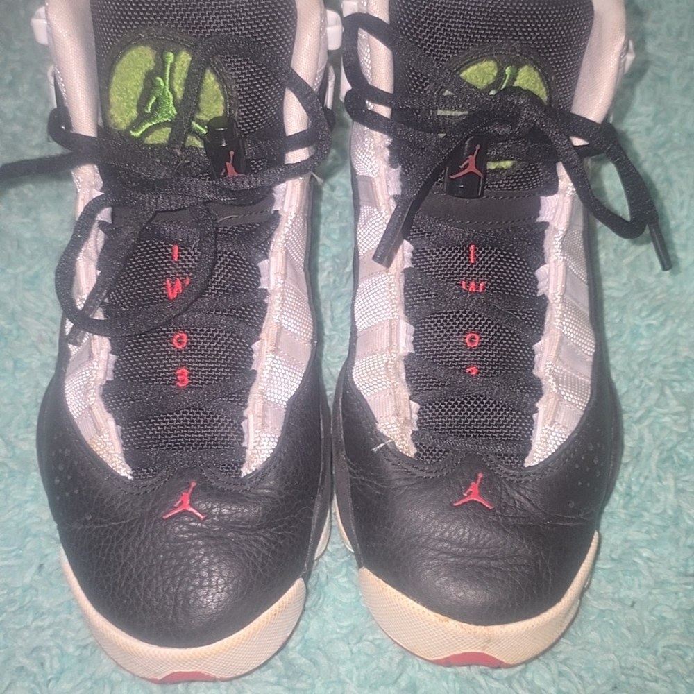 Nike Black and White Sneakers with Red and Green Accents